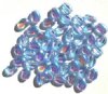 50 8x6mm Transparent Light Sapphire AB Flat Oval Glass Beads